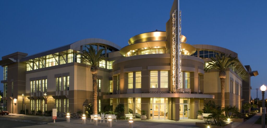 Dodge College of Film and Media Arts' Marion Knott Studios building.