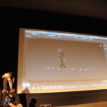 Here we see 3DS MAX, the software tool we use to create the forms which will be attached to the mocapped skeleton.