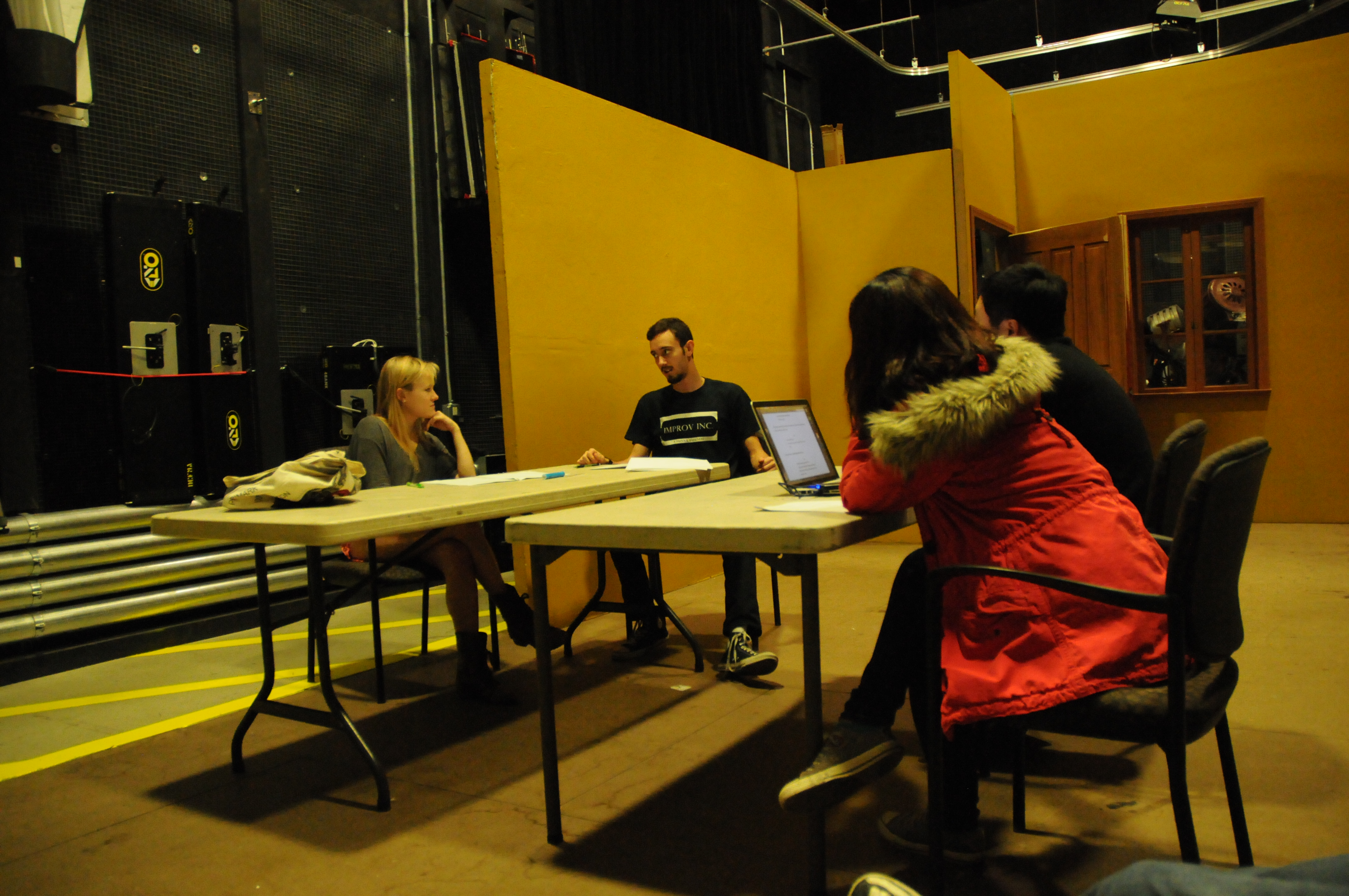 image of Korean Exchange students discussing directing