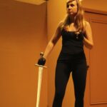 students learning how to sword fight safely as part of interterm stunts class at Dodge College