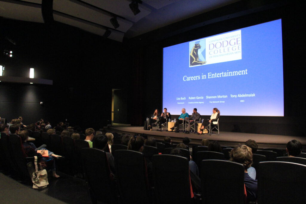 Image of Careers in Entertainment panel presentation at Dodge College of Film and Media Arts.