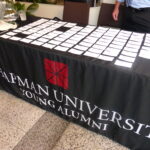 Chapman University table at Sony Pictures networking event