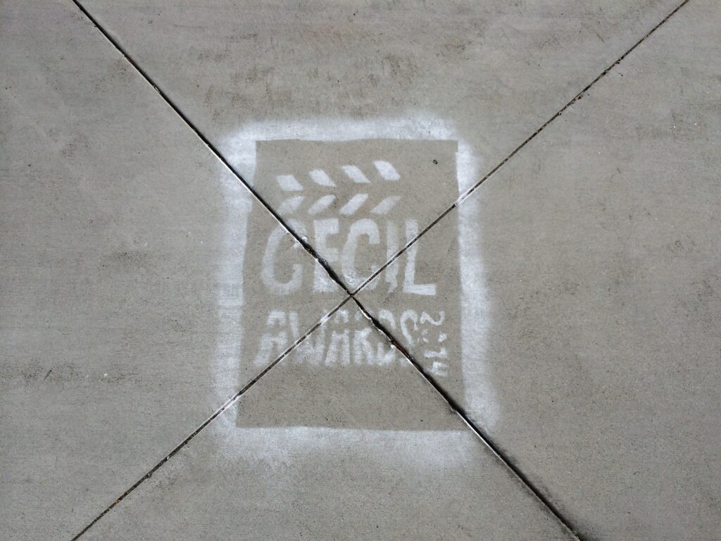 Image of Cecil Awards 2014 Chalk Art outside of Marion Knott Studios