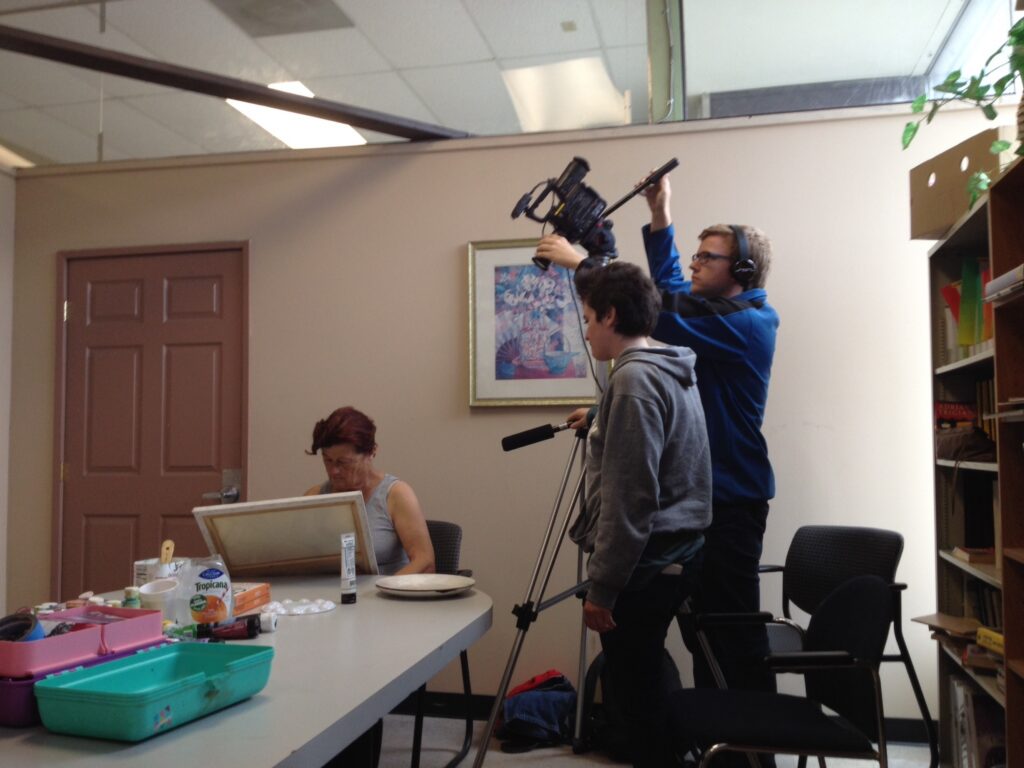 On the set of a Community Voices Documentary.