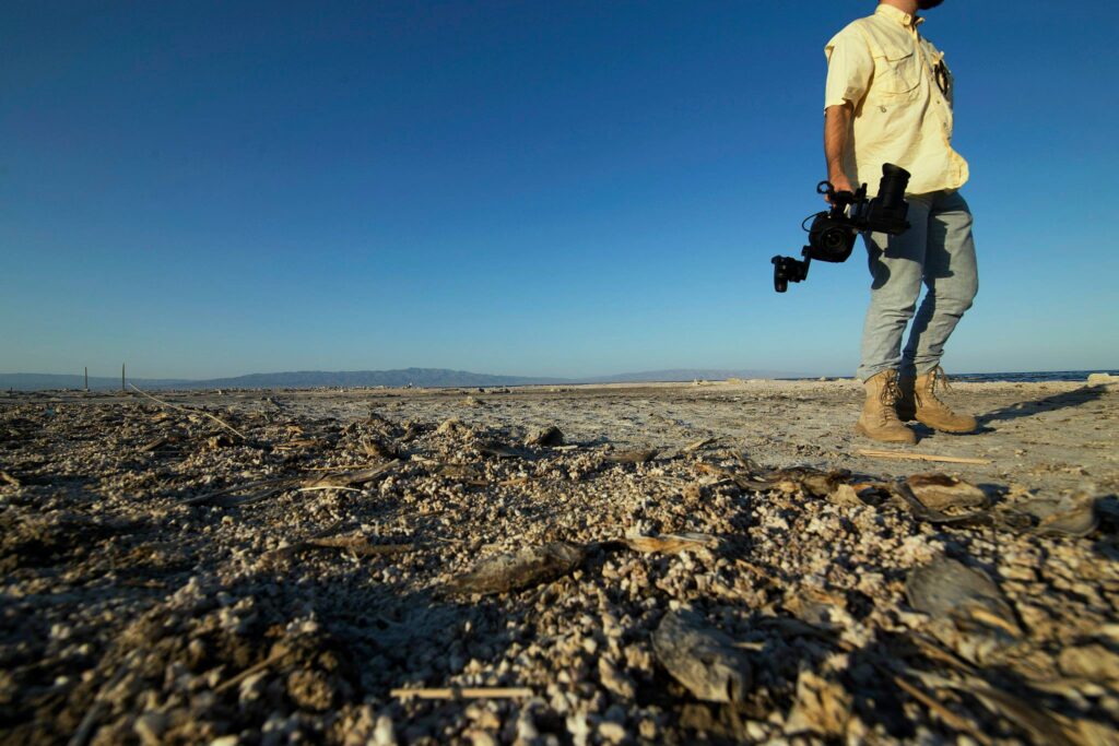Sam Furie shooting on location