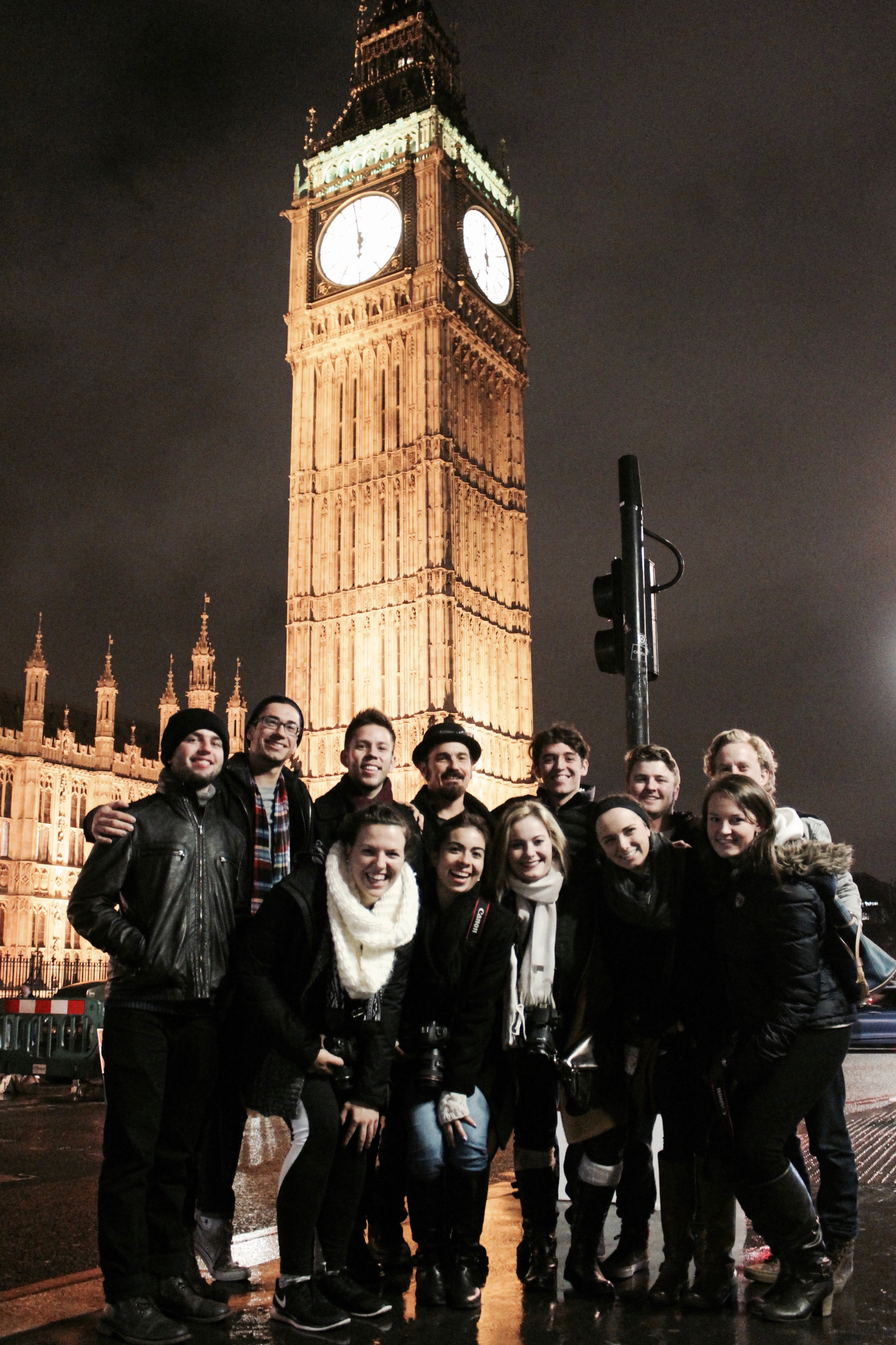 students in front of big ben