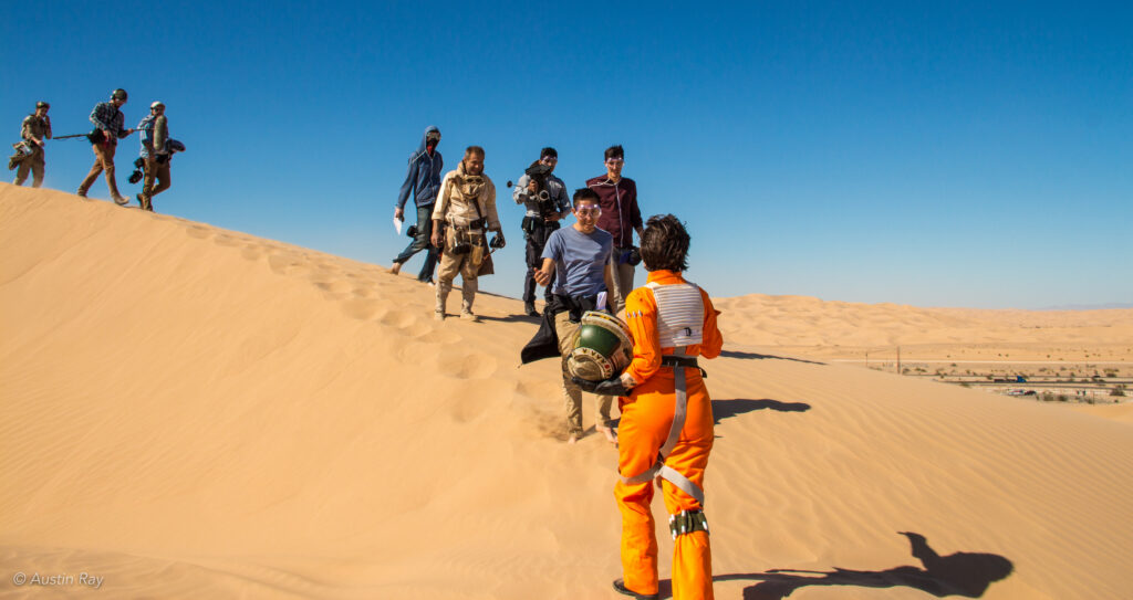 kara's crew out in the desert dunes
