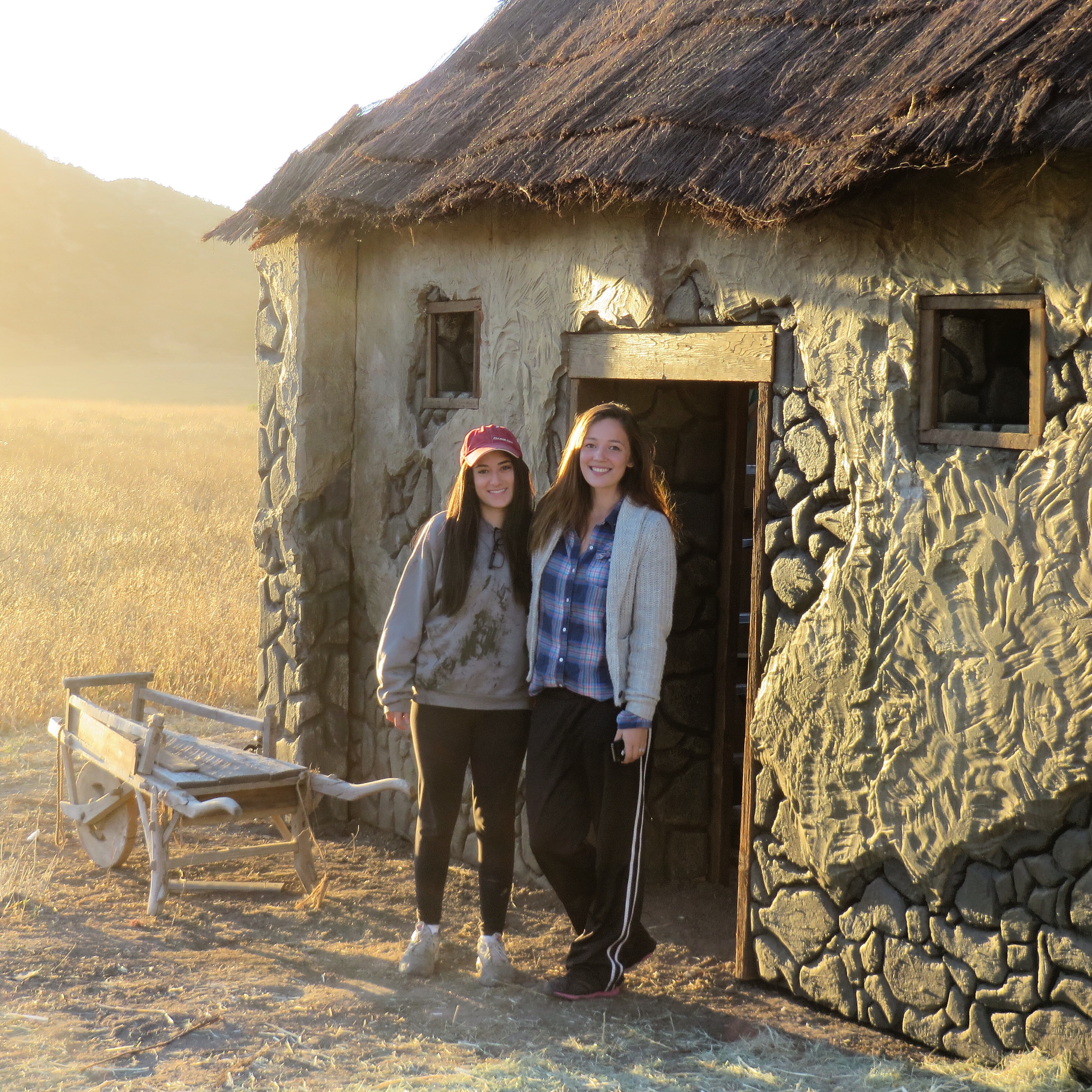 Scheys on the set of Straw Dogs, which she designed