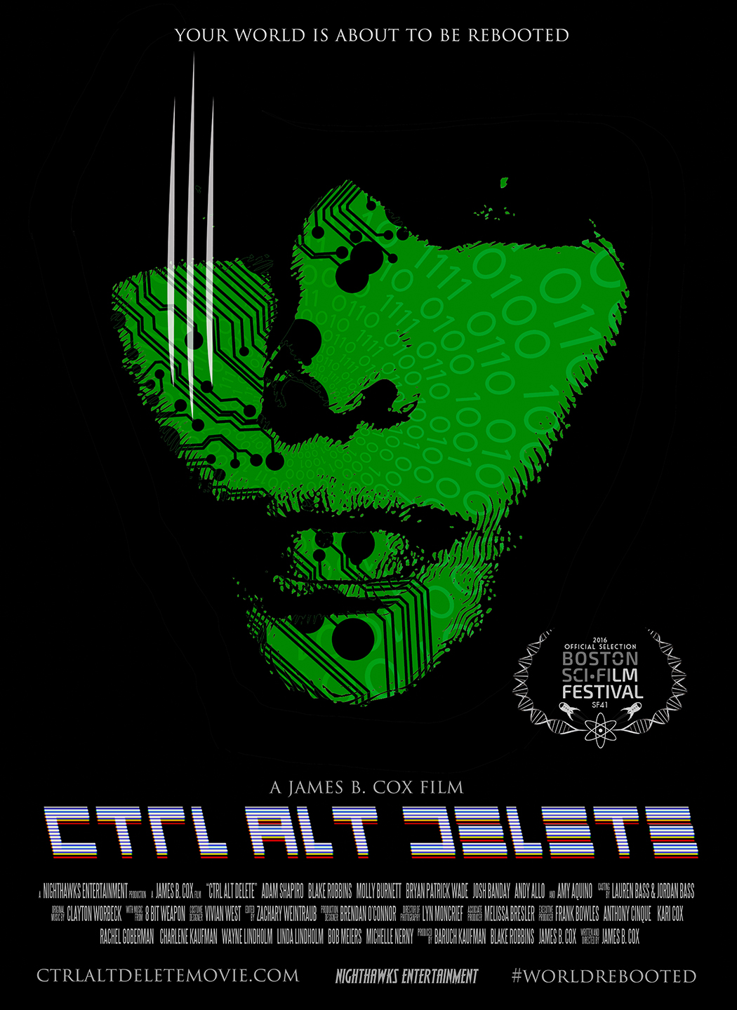 movie poster, green face text that says ctrl alt delete