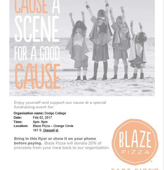 blaze pizza flier for when wigs fly