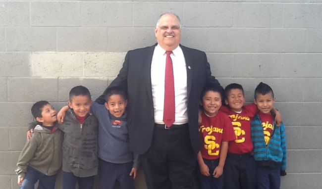 Don Cardinal with students