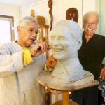 Nicholas Hernandez sculpting.