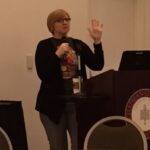 Doctoral student Chandra Jenkins opened an evening of conversation