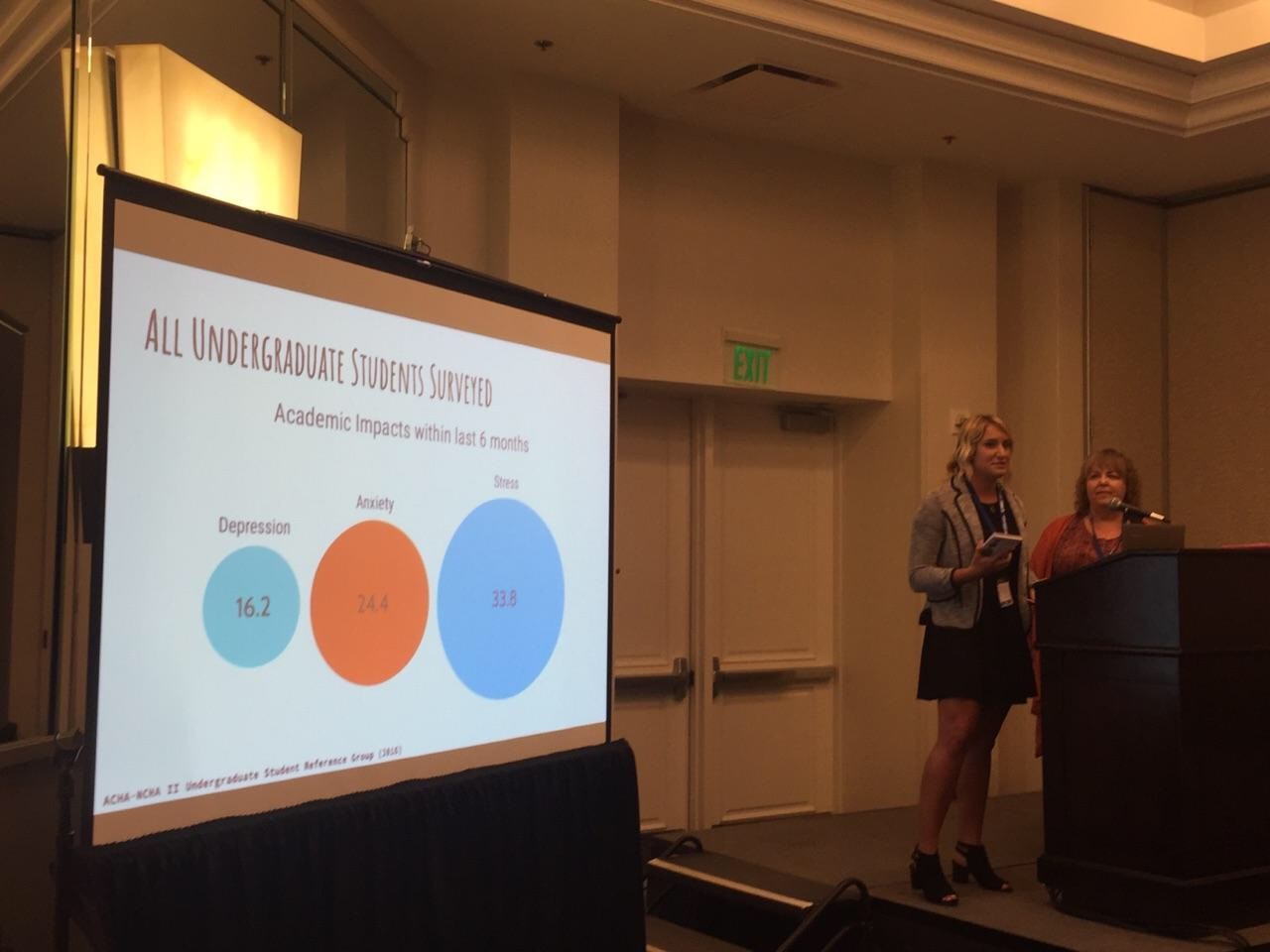 Students presenting at conference