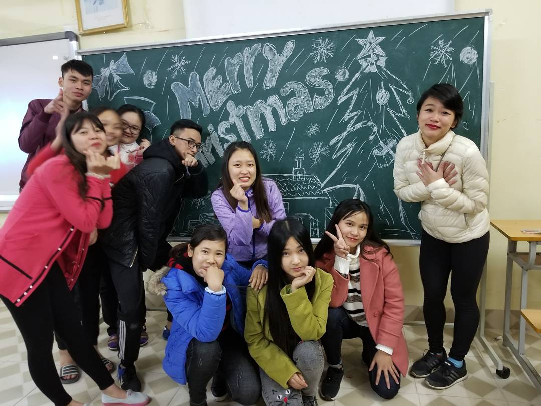 Special Christmas surprise from Caitlyn's non-English major students