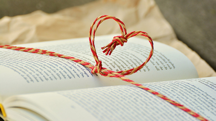 Book with a heart string