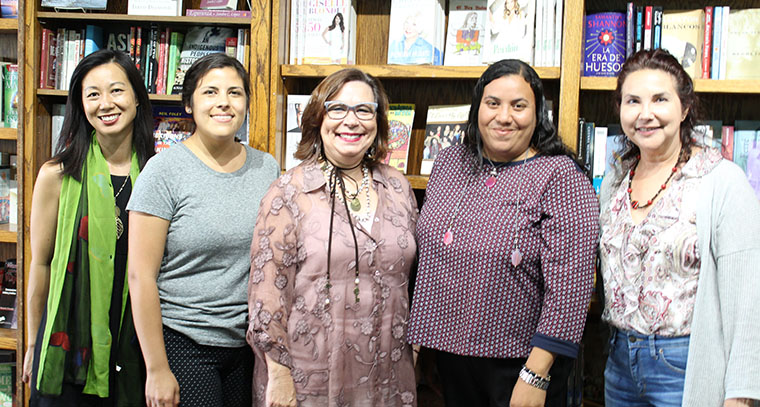 Centro guest speaker Mercedes Martinez with Attallah College faculty and student