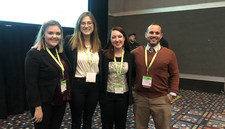 Attallah's Dr. Noah Golden and IES students at 2018 NCTE Convention