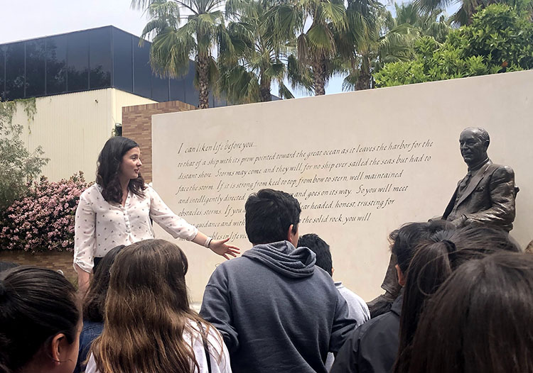 Yorba-Chapman Writing Partnership tour group of the Chapman Orange campus