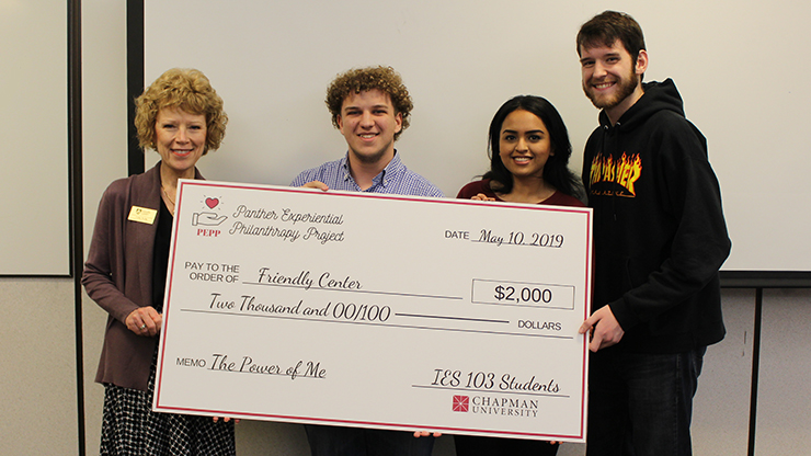 PEPP check presentation to Friendly Center Executive Director