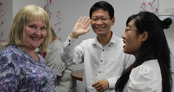 SNU students and Dr. Dawn Hunter at SNU farewell party