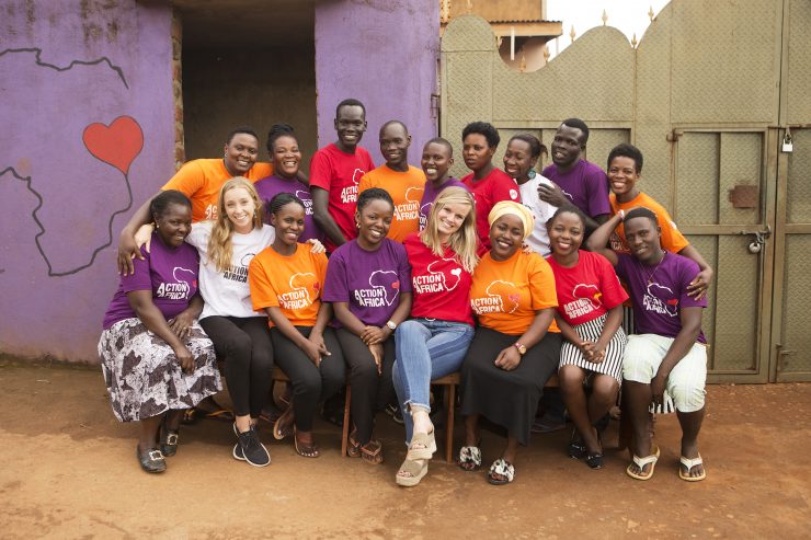 Sarah Nininger ’13 at Action in Africa community center in Nakuwadde, Uganda