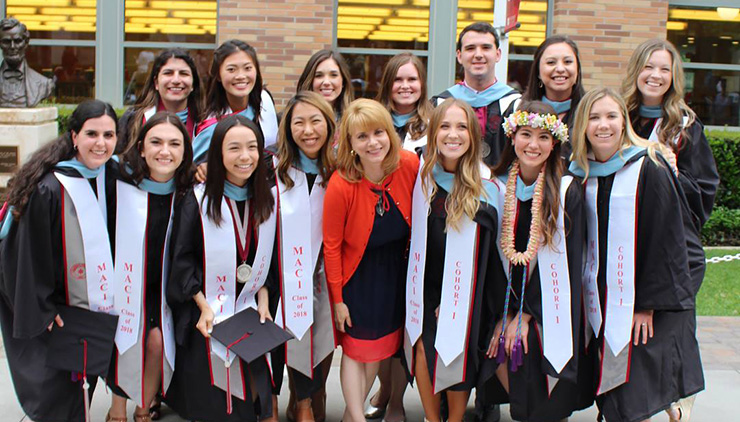 Dr. Roxanne Greitz Miller with MACI '18 cohort at Commencement