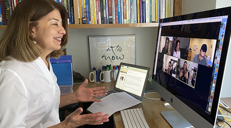 Dr. Margie Curwen instructing Chapman teaching credential student online