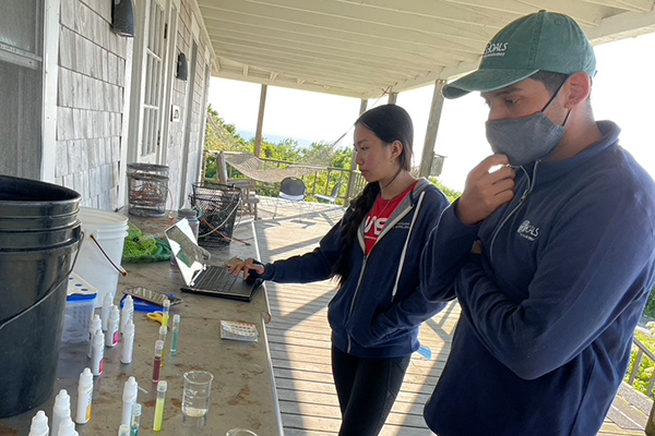 Christian Quinteros at the Shoals Marine Laboratory in Maine