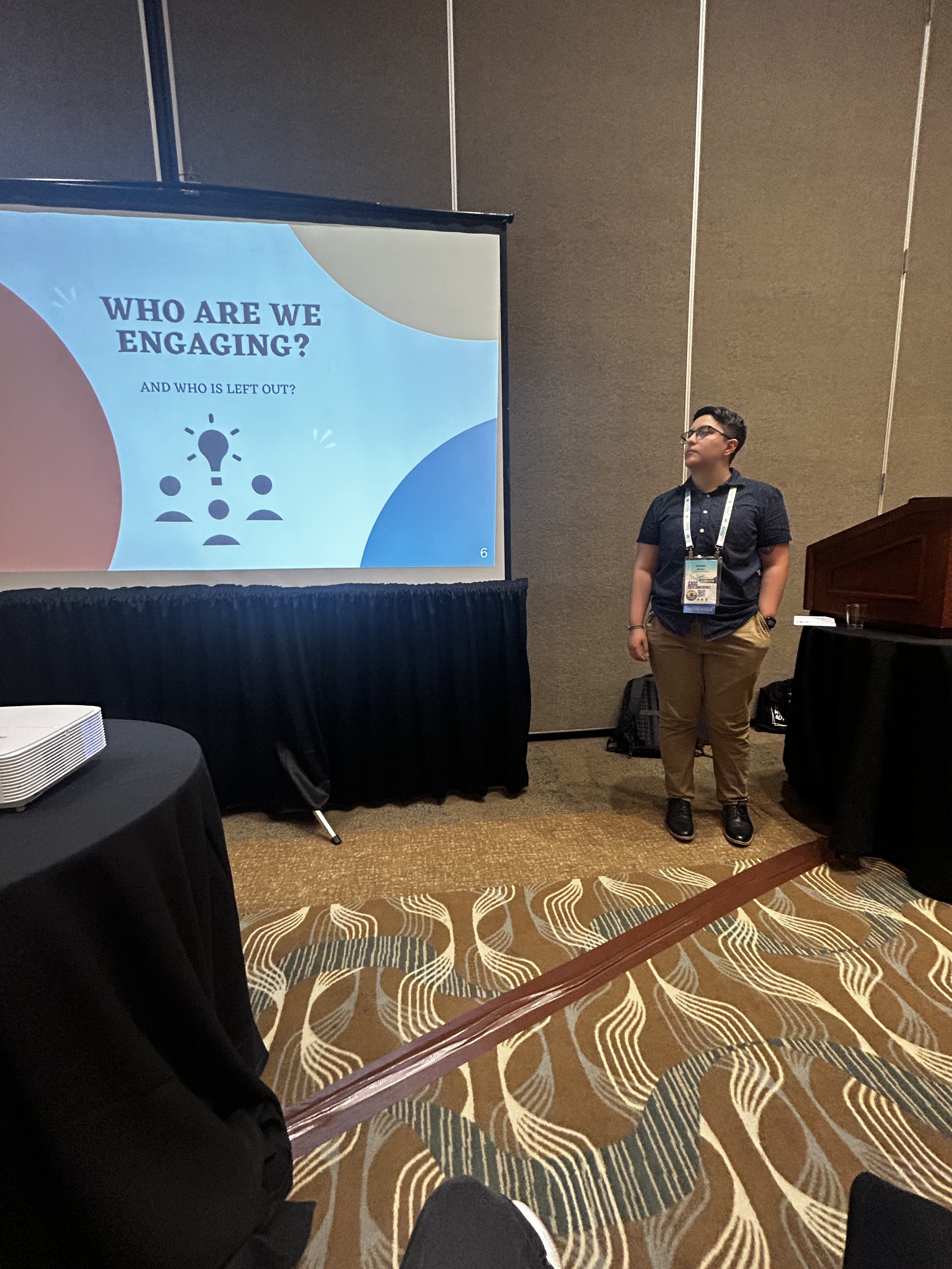 Andres Rocha, MA School Counseling ’24, co-presenting at CASC.
