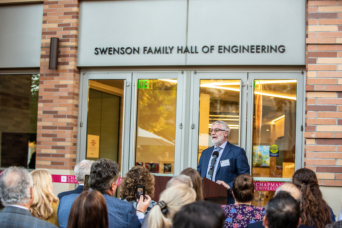President Struppa during Swenson Hall dedication