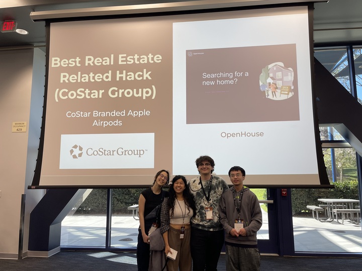 Members of the Chapman Computer Science club win an award at Hack at UCI.