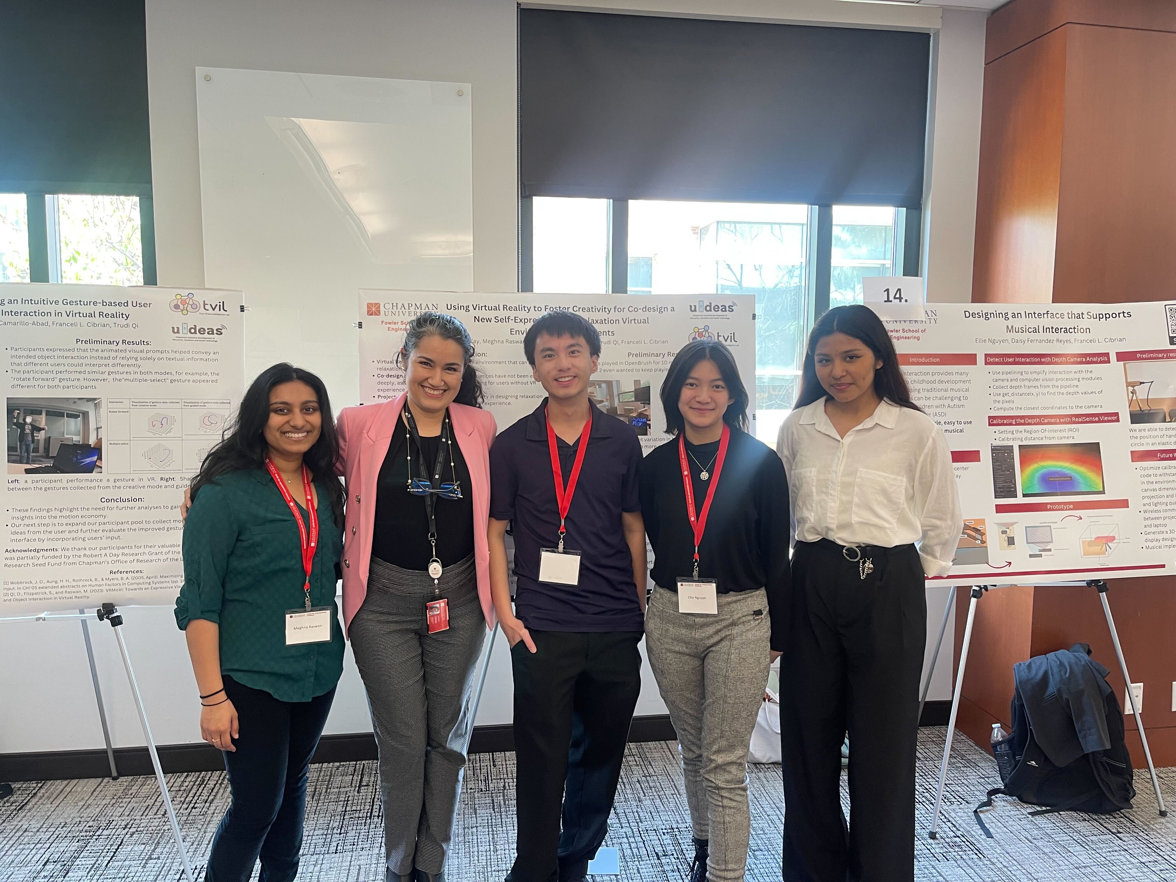 In photo: Meghna Raswan, Dr. Franceli Cibrian, Ellie Nguyen, Tyler Kay, and Daisy Fernandez-Reyes