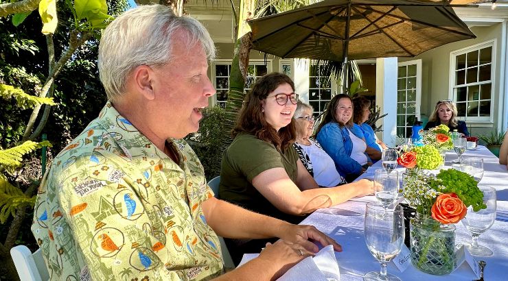 Christopher Lentz sitting next to Olivia Chilvers during the luncheon.