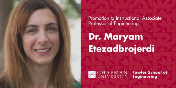 Congratulations to Dr. Maryam Etezadbrojerdi on her Promotion to Instructional Associate Professor of Engineering at the Fowler School of Engineering