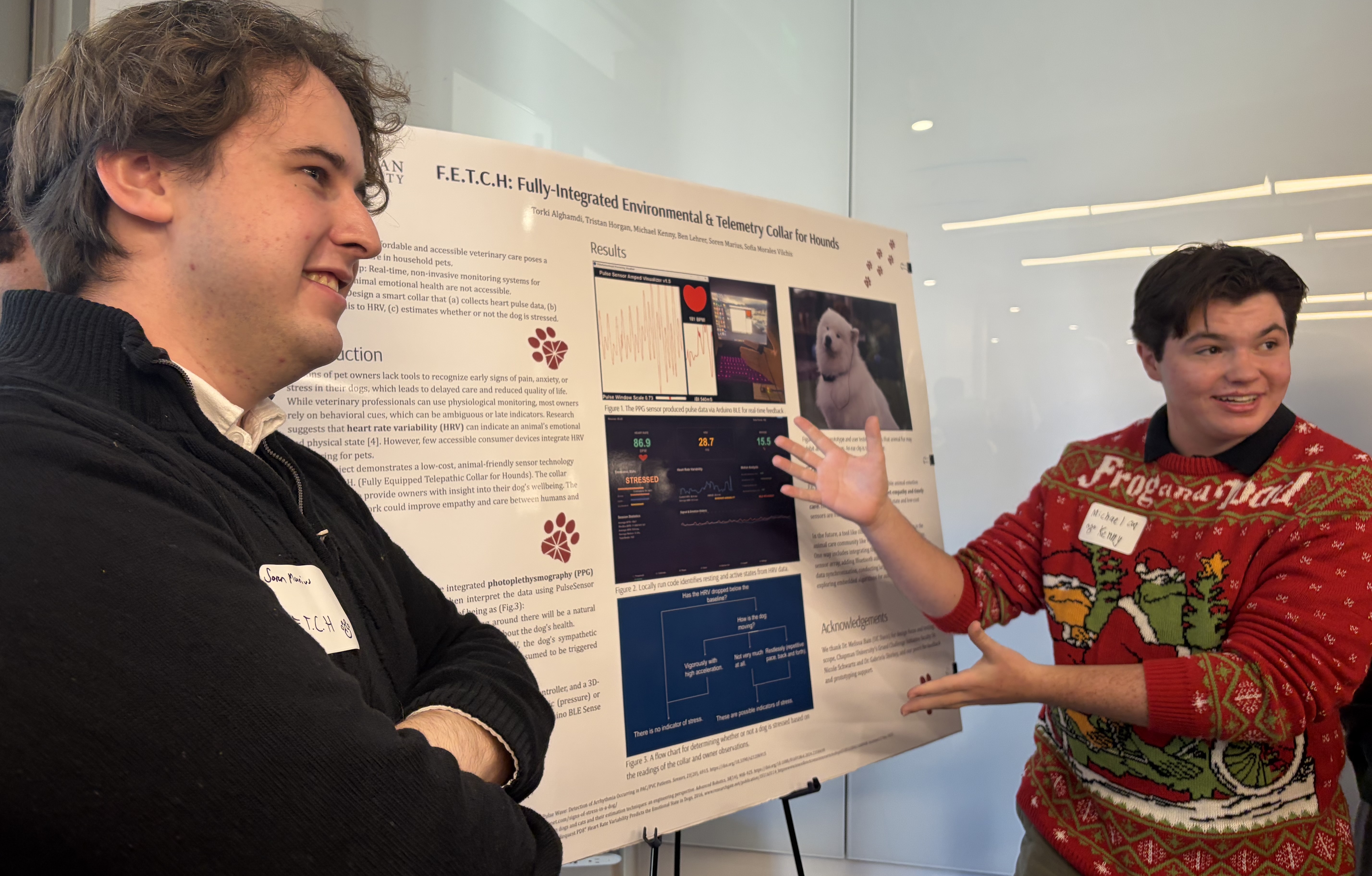 Soren Marius and Michael Kenny presenting their GCI project.