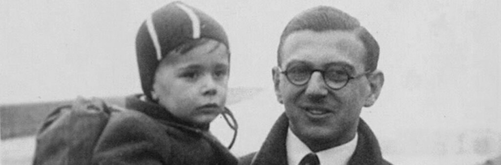 young Nicholas Winton with rescued child (header)