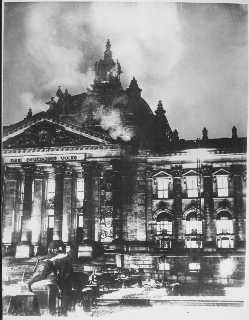 Reichstag Building on fire