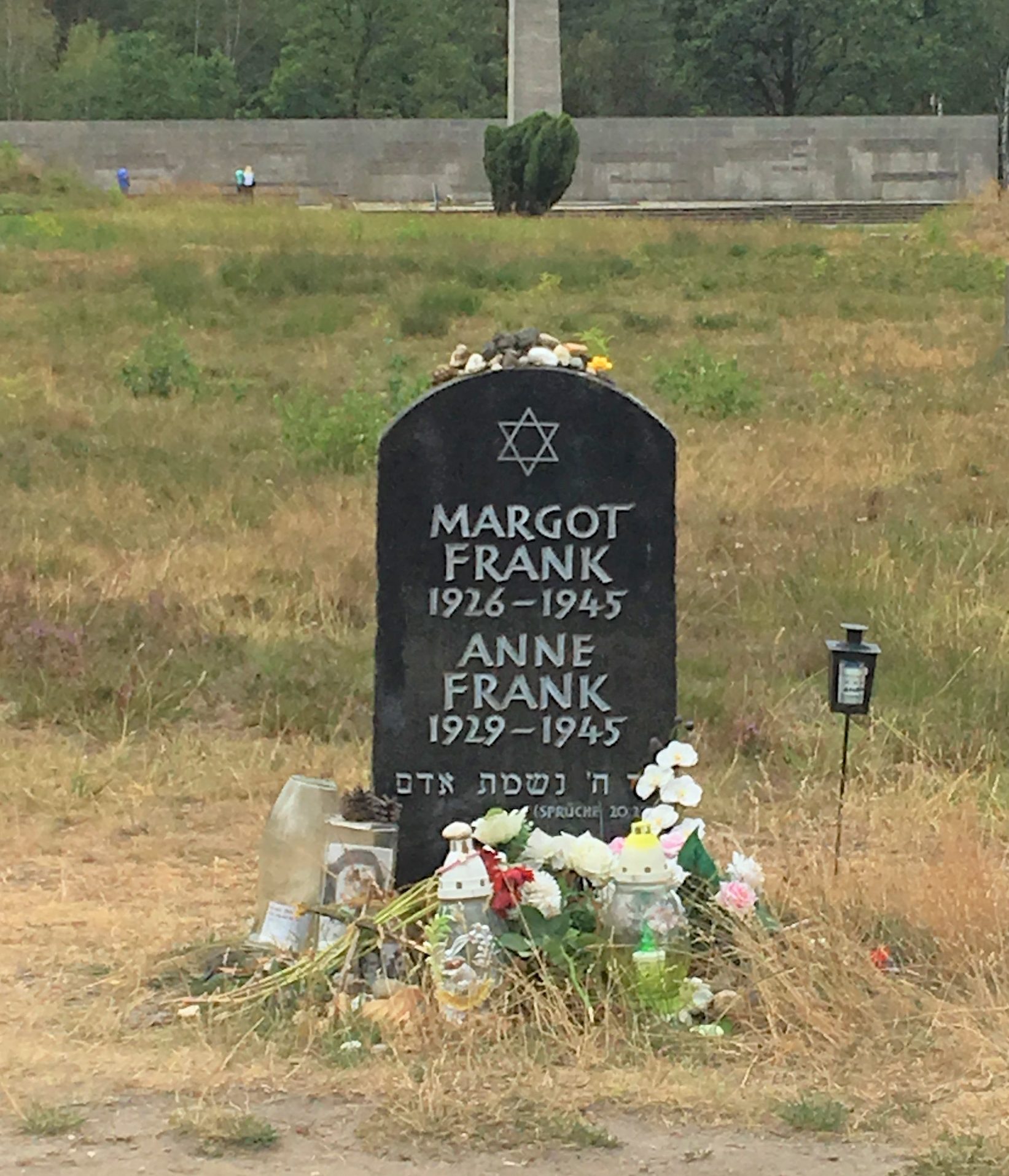 Anne Frank's headstone at Bergen-Belsen