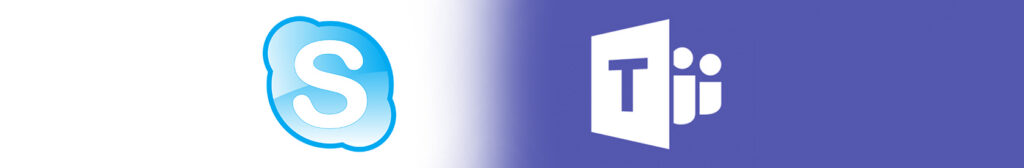 Skype for Business logo next to the Microsoft Teams logo.