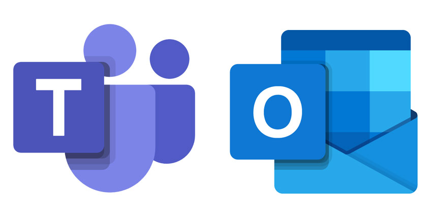 Screenshot of the Teams and Outlook logos side-by-side.
