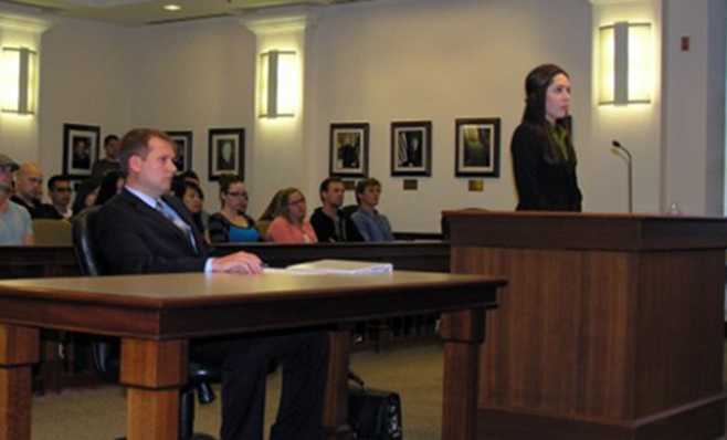 Student Lawyers in the courtroom