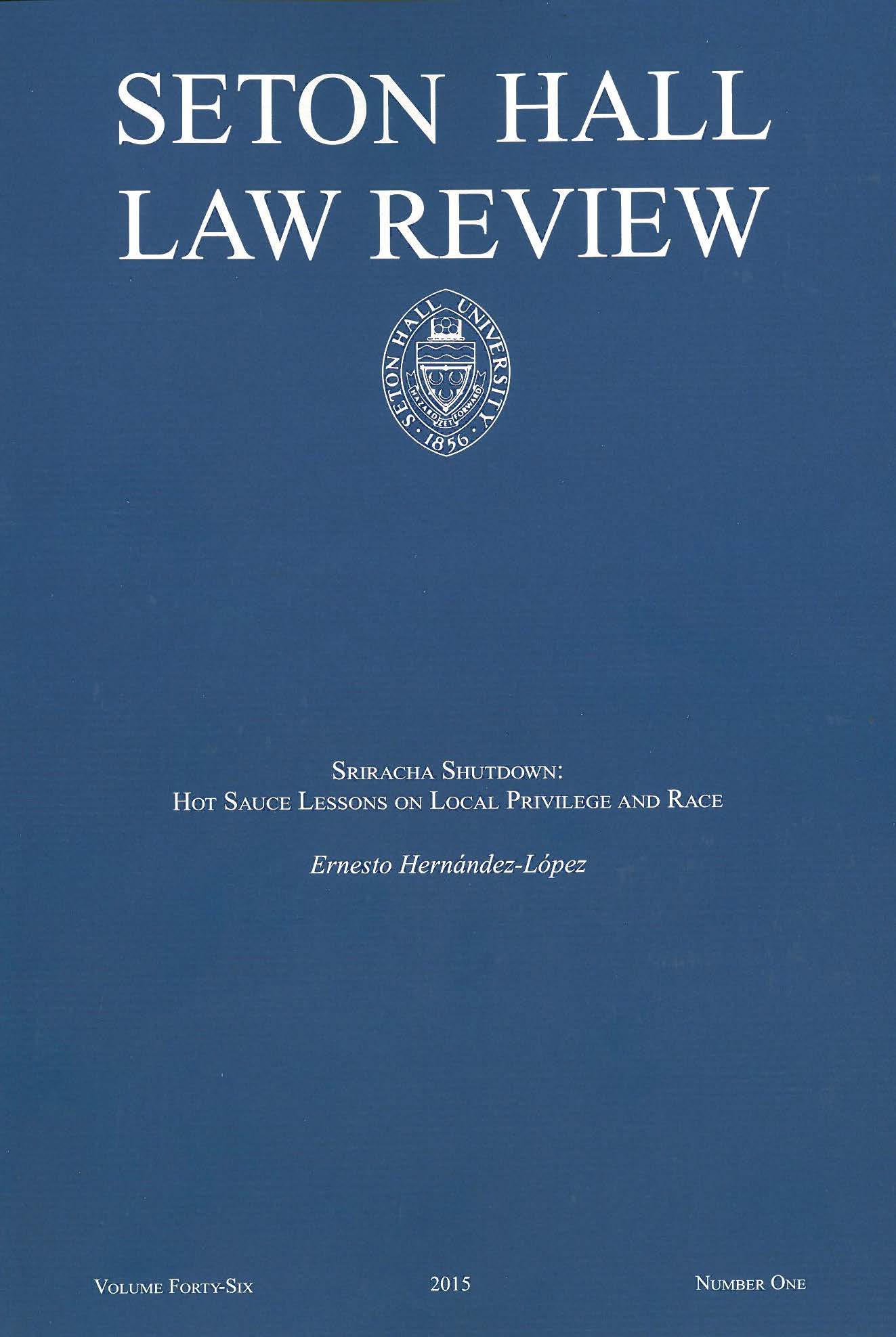 Seton Hall Law Review book cover