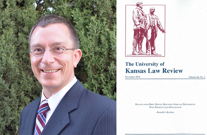 Associate Dean Donald Kochan headshot and The University of Kansas Law Review