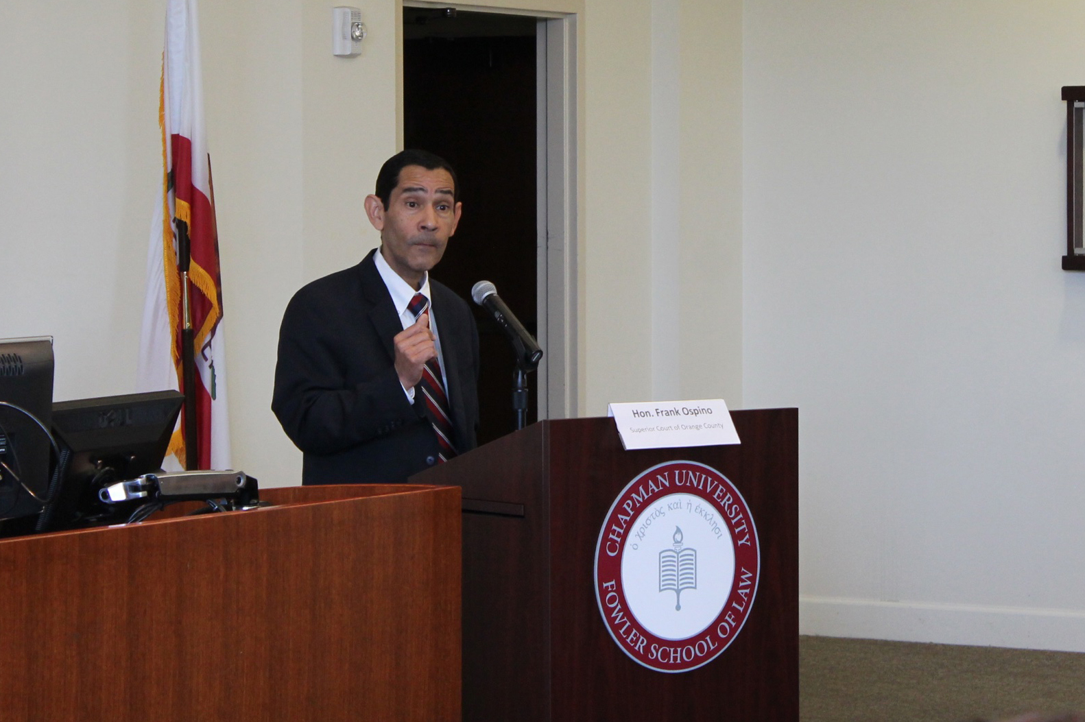 speaker at podium
