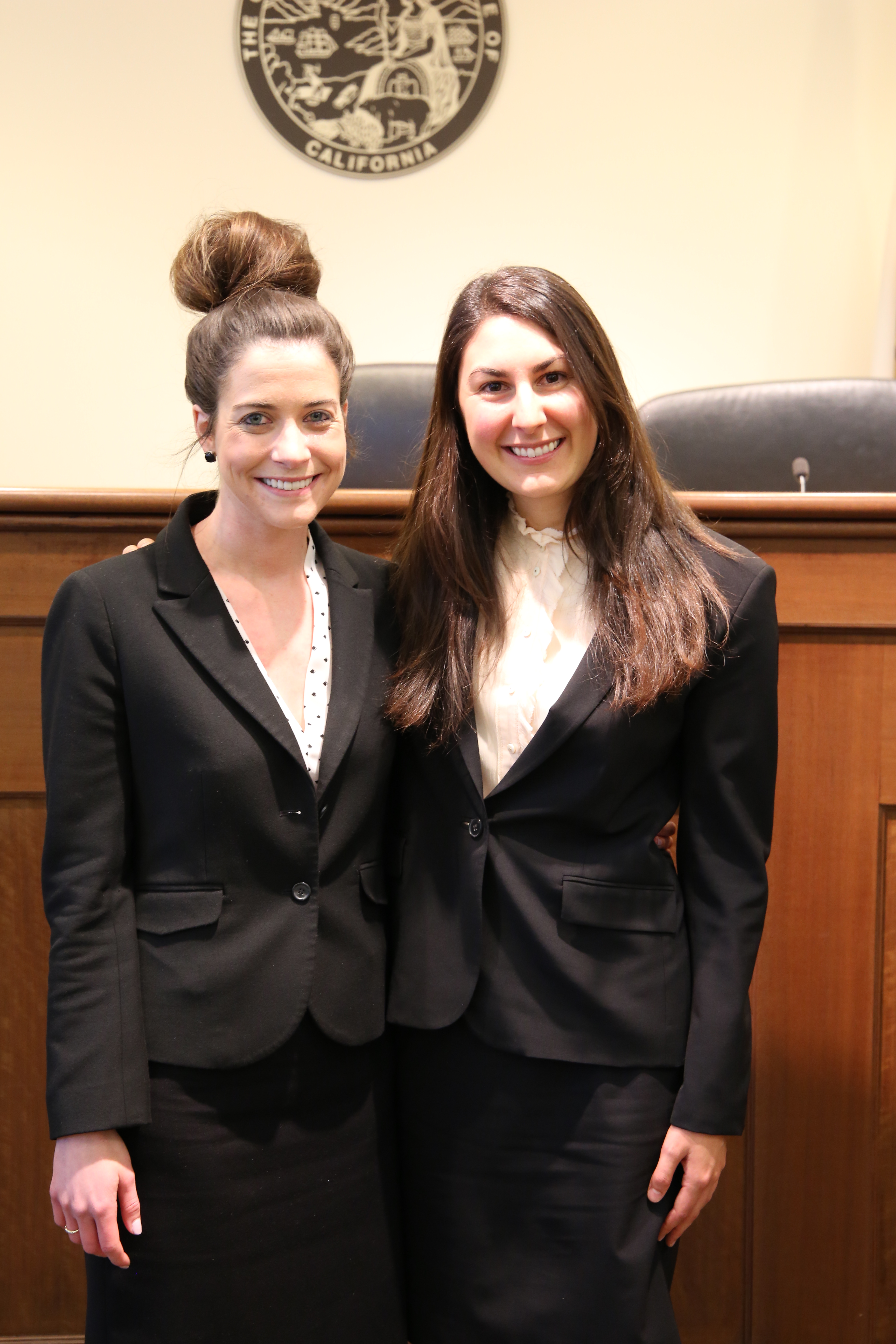 Two female students at Rutan and Tucker competition