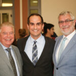 photo of Board of Advisors Chairman Wylie Aitken, Dean Parlow and Chapman University President Daniele Struppa