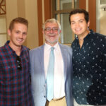 students with Chapman University President Daniele Struppa