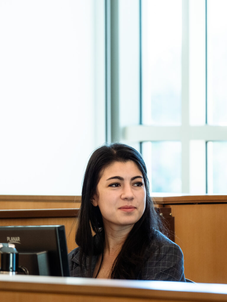 Photograph of a judge, deliberating
