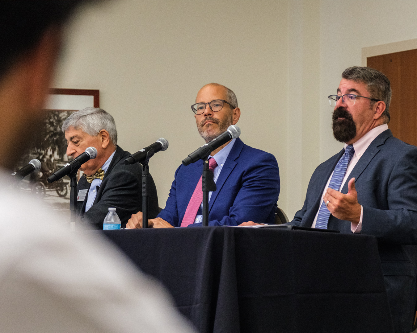 Photo of Fowler School of Law deans with a visiting justice during a plenary session